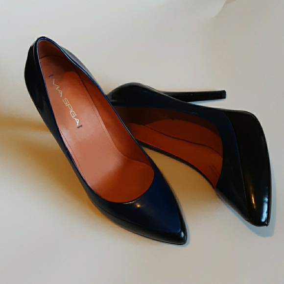 Via Spiga Shoes - VIA SPIGA Stiletto black & blue heels size 8 1/2M